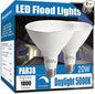 Par38 led Flood Lights Outdoor Light Bulb,Dimmable 1800LM,20W Replace up to 200W,Outdoor Flood Light Bulbs for Backyard,Garage,Porch,Garden,2 Pack 5000K Daylight
