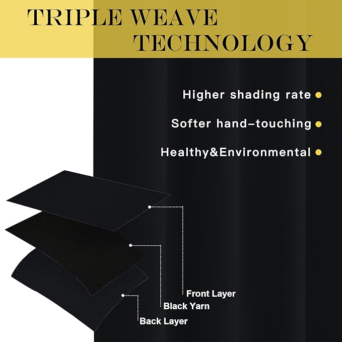 NICETOWN Black Out Curtain for Bedroom 84 inches Long - Thermal Insulated Modern Blackout Window Treatment Soundproof Drape for Bedroom/Living Room, W52 x L84 Inch, 8 Grommets Top, 1 Piece
