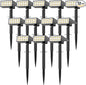 Solar Lights Outdoor Waterproof IP65, [12 Pack/4 Modes] Spot Solar Light for Outside, Dusk to Dawn LED Solar Powered Yard Garden Landscape Lighting Spotlights for Path Patio Walkway, Warm White