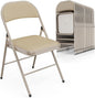 VINGLI 20 Pack Folding Chairs with Padded Seats, Metal Frame with Pu Leather Seat & Back, Capacity 350 lbs, Set of 20, Khaki
