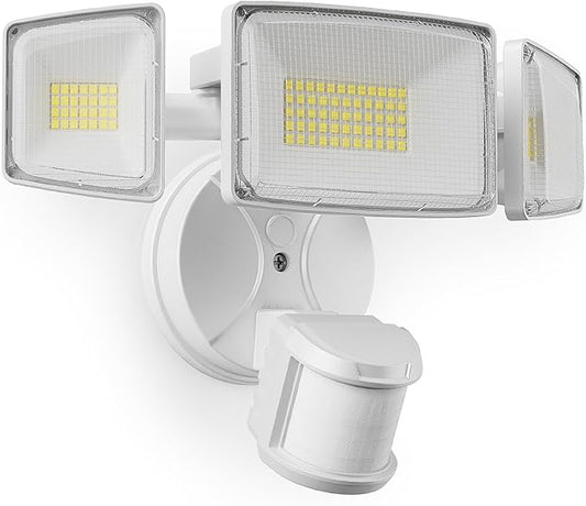 Onforu 100W LED Motion Sensor Outdoor Lights, Dusk to Dawn Flood Light Outdoor Motion Sensor, Hardwired Security Lights Floodlights Outside 11000LM 6500K Daylight IP65 Waterproof (White)