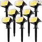 TECKNET Spot Lights Outdoor with 59 LED, 8 Pack Solar Lights Waterproof IP65, Auto On/Off Solar Spot Lights Outdoor, 3 Lighting Modes Solar Powered Garden, 2-in-1 Solars Landscape Light(Warm White)
