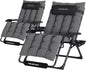 UDPATIO Oversized Zero Gravity Chair 33In XXL Patio Reclining Chair with Cushion, Outdoor Folding Recliner with Pillows, Cup Holder, Foot Rest & Padded Headrest, Support 500LB (2, Dark Grey-XL)