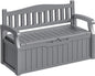 Homall 75 Gallon Outdoor Storage Benches Lockable Deck Box with Waterproof and UV Resistant, Waterproof Storage Box for Patio Furniture, Tools, Cushions (Grey)