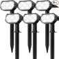 Ensenior Solar Spotlights Outdoor, 56 LEDs Brightness Adjustable 6500K LED Solar Garden Lights, Halloween Christmas Landscape Lighting for Flag/Yard/Pathway, IP65 Waterproof - 6 Pack