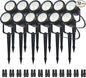 Low Voltage Safety Landscape Lights Outdoor: 7W 840LM LED Landscape Lighting with Connectors & Transformer for Tree Garden Yard Pathway | 24V Warm Yellow 3000K Spotlights | IP65 Waterproof | 12 Pack