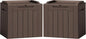Flamaker 2 Pack Deck Box 31 Gallon Waterproof Resin Storage Box with Lid Indoor Outdoor Delivery Box Storage Bin for Patio Cushions (Deep Brown)