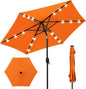 Best Choice Products 7.5ft Outdoor Solar Market Table Patio Umbrella for Deck, Pool w/Tilt, Crank, LED Lights - Orange