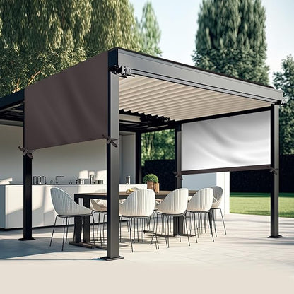 Universal Pergola Replacement Canopy Outdoor Canopy Shade Cover Waterproof Shade Top Cover for Outdoor Patio Porch Backyard(12 x 8 ft,Coffee)