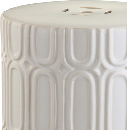 Safavieh Melody Glazed Ceramic Decorative Garden Stool, Cream
