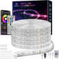 300ft Outdoor Led Strip Lights Waterproof, Ip68 Outside Led Light Strip Waterproof with Remote and App Control, Exterior Led Rope Lights Music Syne RGB Strip Lights for House Decor (2*150ft)
