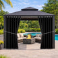 Waterproof Outdoor Curtain W105 x L95 - Grommet Top Sunlight Blocking Window Treatment Drapes Blackout Curtains for Home Bedroom Living Room Outdoor Patio Porch Pergola Cabana Gazebo (Black)