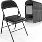 VINGLI 20 Pack Folding Chairs with Padded Seats, Metal Frame with Pu Leather Seat & Back, Capacity 350 lbs, Black