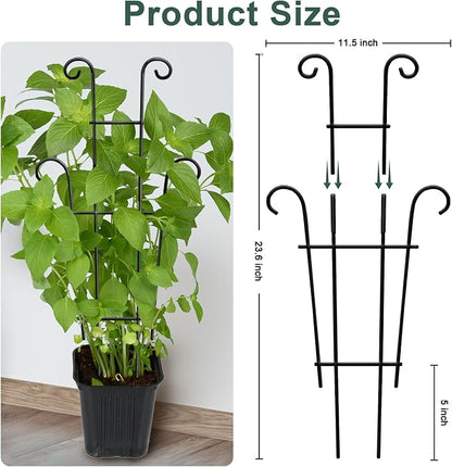 Coomin 23in Taller Plant Trellis for Climbing Plants Indoor, Sturdy Houseplant Trellis for Potted Plants with Ties, Vine Plant Support for Monstera Pothos Ivy, Plant Decor, 2P