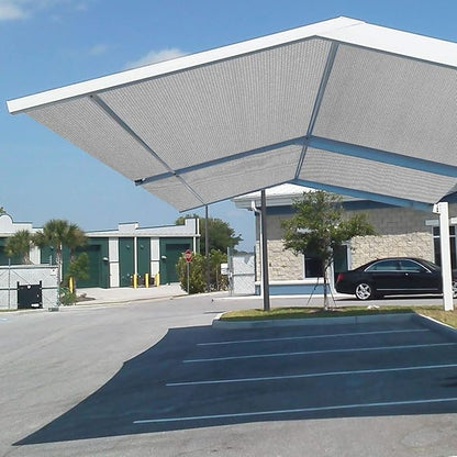 Eden's Decor Straight Flat-Edged Sun Shade Sail Rectangular 12' x 15' Grey UV-Blocking Outdoor Canopy Fabric Cloth Awning for Pergola Patio Garden Backyard Custom Size