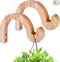 7-Inch Hanging Plant Brackets, Arc-Shaped Wooden Plant Hanger Indoor, Wall Mount Hooks for Outdoor Hanging Bird Feeders, Flower Baskets Pots, Wind Chimes, Lanterns