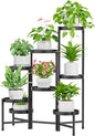 iDavosic.ly Plant Stand Indoor Outdoor, 8 Tier Corner Metal Flower Display Holder Shelf, Easy Assembly Folding Tall Orchid Rack for Patio Balcony Porch Garden Living Room House, Black