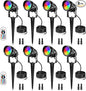 12W RGBW Color Changing Landscape Lights - Low Voltage LED Landscape Lighting, Remote Control Spotlight Outdoor Waterproof Garden Pathway Halloween Christmas Spot Lights, 8 Pack with Connector