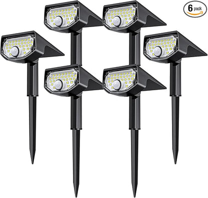 AloftSun Solar Motion Sensor Outdoor Lights,Waterproof Motion Sensor Spot Lights- 30 LED/3 Modes Solar Powered Spotlights,Landscape Lighting for Yard and Garden, Cool White,6 Pack