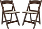 Flash Furniture Hercules Commercial Indoor/Outdoor Folding Event Chair, Wood Look, Weather-Resistant, Lightweight Design, Versatile Use, Set of 2, Dark Brown