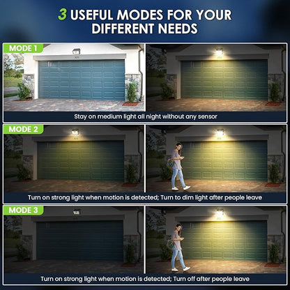 CLAONER Solar Lights Outdoor [𝟏𝟎 𝐏𝐚𝐜𝐤/126 LED], Wireless Motion Sensor Lights, IP65 Waterproof Security Lights 3 Modes, 270° Lighting Angle, Ultra-Bright Wall Lights for Deck Patio Fence Garage
