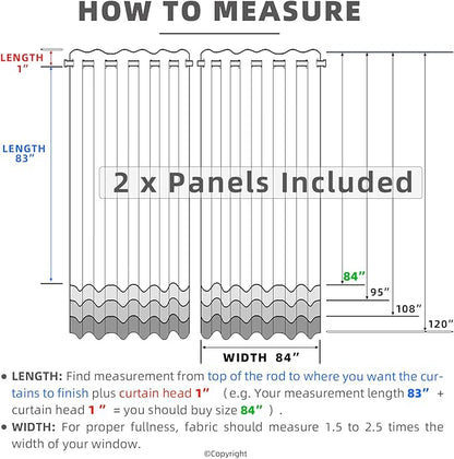 DIVA EN CAMINO DEC Outdoor Patio Curtain Waterproof Darkening Thermal Insulated Indoor Curtains for Bedroom, Porch, Living Room, Pergola, Cabana, W84 x L108, Camel Brown, Set of 2 Panels