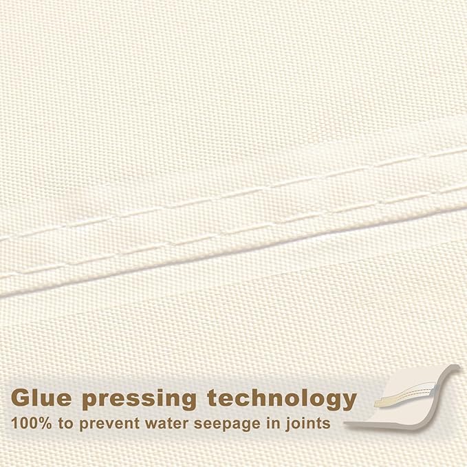 SUNNY GUARD Waterproof Sun Shade Sail 9' x 14' Cream Rectangle UV Block Sunshade for Backyard Yard Deck Patio Garden Outdoor Activities and Facility(Customized)