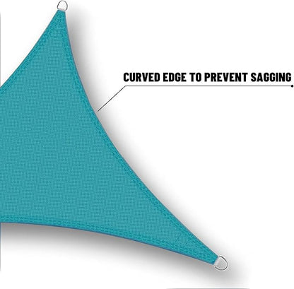 SUNNY GUARD Waterproof Sun Shade Sail 14'x14'x14' Turquoise Blue Triangle UV Block Sunshade for Backyard Yard Deck Patio Garden Outdoor Activities and Facility(Customized)