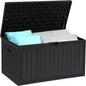 YITAHOME 90 Gallon Large Deck Box with Side Handles, Outdoor Double-Wall Storage for Patio Furniture Cushions, Garden Pool Accessories, Waterproof & Lockable