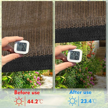 90% Shade Cloth Sun Fabric Privacy Screen Cover for Patio Garden Pergola Canopy with Gromments (Mocha, 8X10 FT)