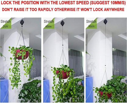 Pack Plant Hook Pulley, Retractable Plant Hanger Easy Reach Hanging Flower Basket for Garden Baskets Pots and Birds Feeder Hang High up and Pull Down to Water Or Feed (White 6Pack)