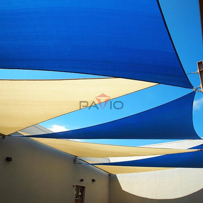 Patio Paradise 12' x 12' x 11'10" Sun Shade Sail Triangle Canopy, Permeable Shade Cloth Fabric Sunlight Block Patio Cover HDPE Deck Awning for Outdoor Backyard Pergolas Roof Shading, Blue
