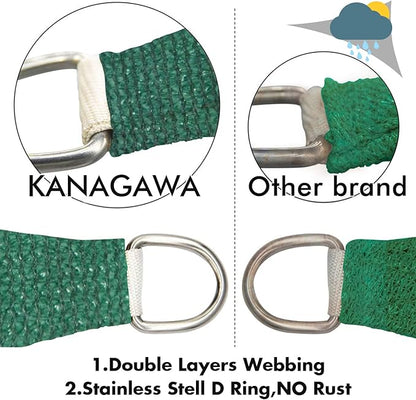 KANAGAWA 12'X22' Dark Green Custom Size Sun Shade Sail Rectangle UV Block Canopy Cover for Patio Backyard Lawn Garden Outdoor (Customized Available)