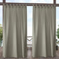 Exclusive Home Cabana Solid Indoor/Outdoor Light Filtering Hook-and-Loop Tab Top Curtain Panel, 54"x96", Taupe, Set of 2