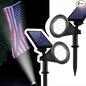 Solar Spotlights, Outdoor Ground Spot Light for Flag Pole, Bright 7-LED Dusk-to-Dawn Waterproof Landscape Flagpole Lights, 2-in-1 Adjustable Solar Powered Lighting for Tree Garden Yard (2 Pack, White)