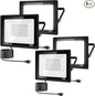 4Pack LED Flood Light Outdoor,50W LED Work Light 5500lm with 6FT US Plug,IP66 Waterproof Exterior Security Lights,6000K Daylight White Outside Floodlights Slim Design for Playground Yard