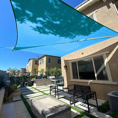 SUNLAX Sun Shade Sail 8' x 8' x 8' Turquoise Blue Triangle Canopy Sail Shade Cover UV Block Permeable Sunshade Outdoor for Patio Backyard (We Make Custom Size)