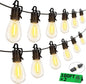 200FT Outdoor String Lights with 104 Shatterproof S14 Vintage Edison Bulbs E12 Sockets,2700K Dimmable Outdoor Lights,IP55 Waterproof LED String Lights for Outside, Patio, Garden, Backyard,Bistro