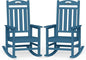 Oversized Outdoor Rocking Chairs Set of 2, High Back Outdoor Rocker Chair, HDPE Rocking Chairs for Patio, 380lbs Weight Capacity, Navy Blue
