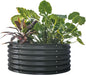 Vego garden 17" Tall 42" Round Raised Garden Bed Metal Raised Bed Planter Box for Vegetables Flowers Patio, Modern Gray