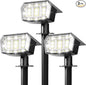Solar Lights Outdoor Waterproof IP65, 63 LED 3 Lighting Modes Solar Powered Yard Garden Spot Lights for Outside Landscape- 3 Pack (Cool White)