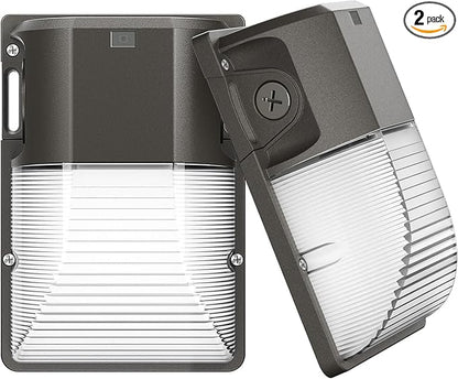CINOTON 30W LED Wall Pack Light with Dusk to Dawn Sensor, 3600LM, 5000K Daylight [120Vac] Outdoor Wall Lights IP65 Waterproof LED Security Flood Lighting for Garage Warehouse Garden UL-Listed 2 Pack