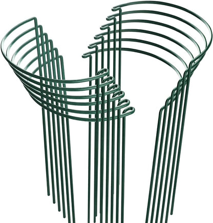 HiGift 12 Pack Plant Stakes for Indoor Plants, Metal Garden Peony Support Cages, Outdoor Plant Supports Ring Prop, Large Plant Stake for Hydrangea,Rose,Flower,Vine,Potted Plants (10" W x 15.8" H)