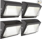 HYPERLITE LED Wall Pack Light 120W 15,600LM Commercial and Industrial Outdoor LED Wall Lights for Parking Lots House Warehouses 4 Pack UL Listed