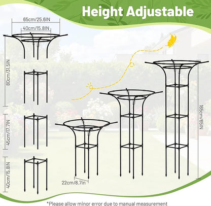 Garden Trellis for Climbing Plants Outdoor, 65 Inch Mushroom Top Trellis for Climbing Plants, Plant Trellis Support for Potted Plants Climbing Vine Rose Clematis Vegetable Trellis, 1 Pack (1)