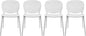 2xhome Set of 4 Patio Dining Chairs | Modern Stackable Outdoor Pool Side Chair | Weather Resistant Plastic for Yard, Porch, Balcony, Kitchen, White