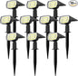 Fabrito 72 LEDs Solar Spot Lights Outdoor Waterproof, 3 Modes Landscape Spotlights, Dusk to Dawn Solar Powered Flood Wall Lights for Outside, Solar Garden Lights for Yard Porch 10 Pack (Cool White)