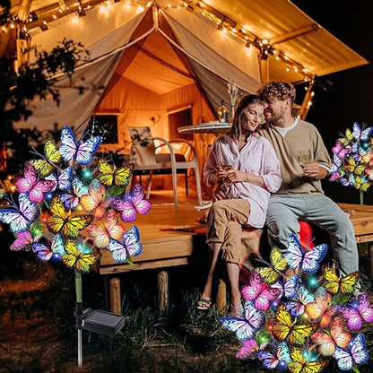 Solar Garden Lights Outdoor Waterproof Decorative Solar Lights Outdoor 8 Pack with 176 LED 136 Butterfly Flower Garden Decor Yard Decorations Patio Lawn, Gifts for Mother's Day Mom Women
