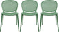 2xhome Set of 3 Patio Dining Chairs | Modern Stackable Outdoor Pool Side Chair | Weather Resistant Plastic for Yard, Porch, Balcony, Kitchen, Green