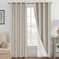 H.VERSAILTEX 100% Blackout Curtains for Bedroom Thermal Insulated Linen Textured Curtains Heat and Full Light Blocking Drapes Living Room Curtains 2 Panel Sets, Cobblestone, 52x84 Inch